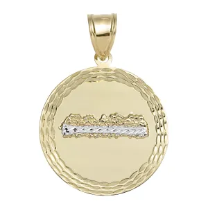 1 1/2" Diamond Cut Last Supper Medallion Pendant 10K Yellow Gold