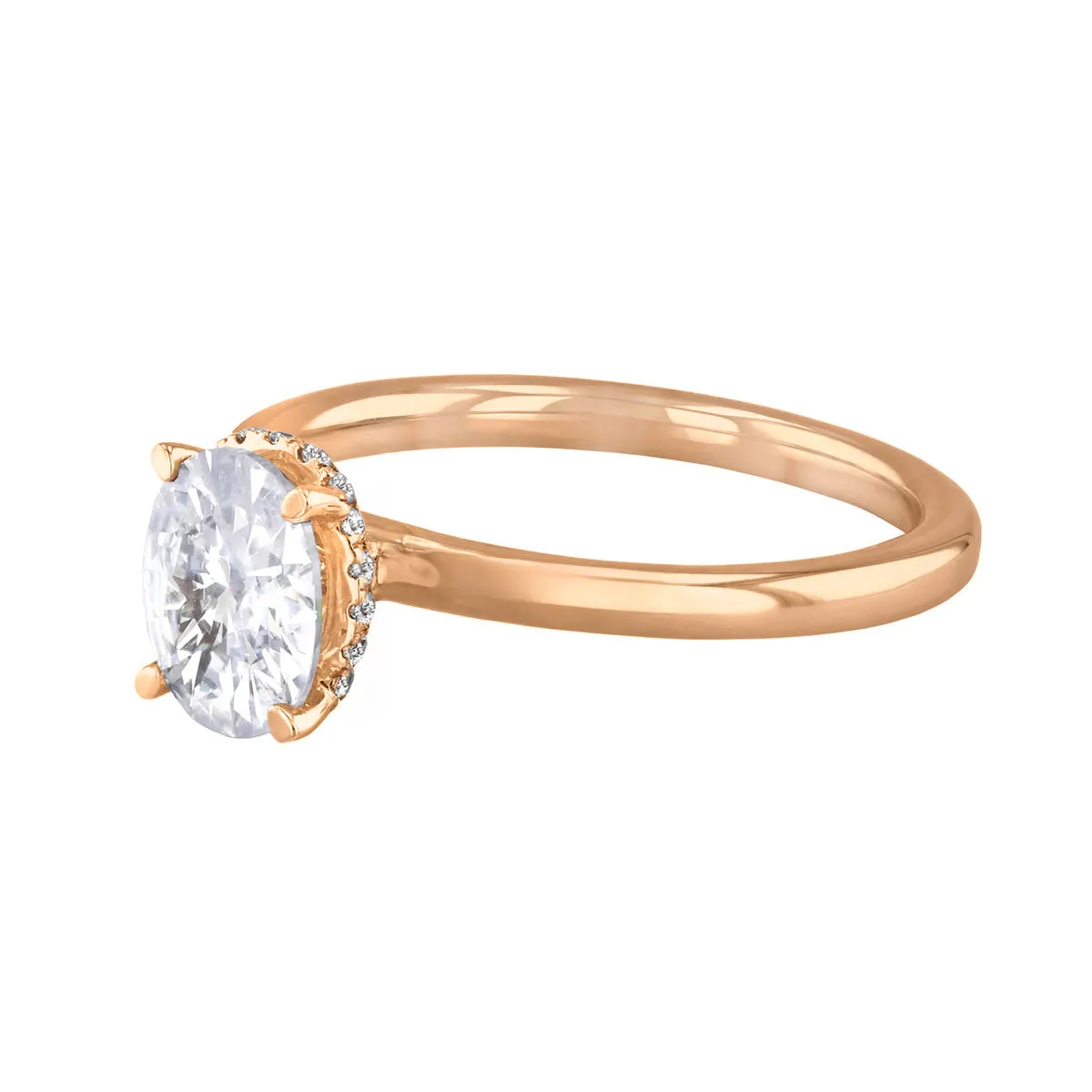 1-20ct Fleur Oval Cut Diamond Solitaire Engagement Ring | 18ct-Rose-Gold