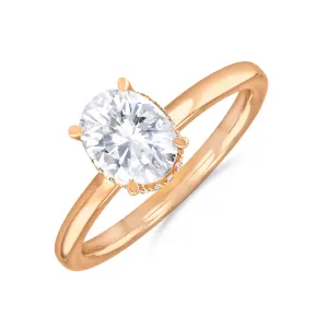 1-20ct Fleur Oval Cut Diamond Solitaire Engagement Ring | 18ct-Rose-Gold