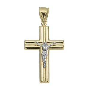 1 3/4" Jesus Crucifix Cross Pendant 10K Yellow Gold