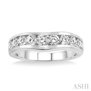 1 Ctw Round Diamond Matching Wedding Band in 14K White Gold