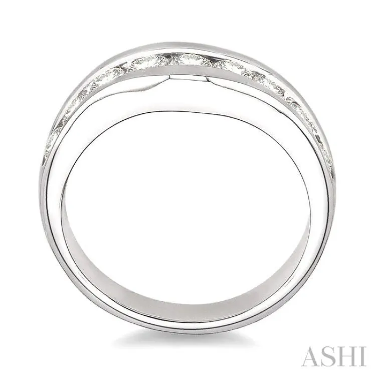 1 Ctw Round Diamond Matching Wedding Band in 14K White Gold