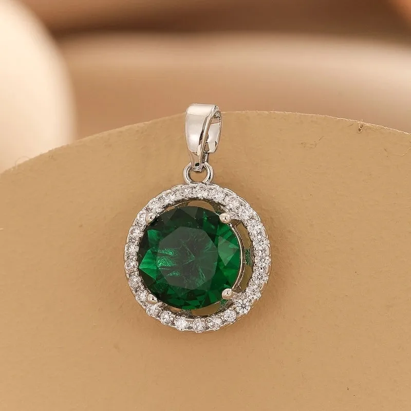 1 Piece 15 * 22mm Copper Zircon Round Pendant