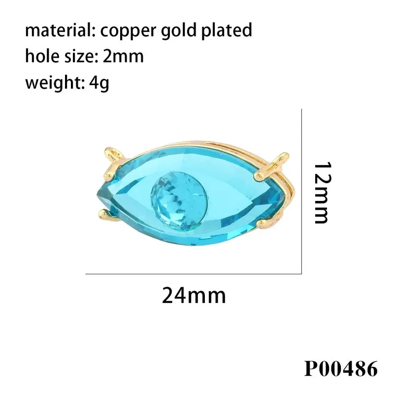 1 Piece Ig Style Shiny Devil's Eye Copper Plating Inlay Pendant Jewelry Accessories