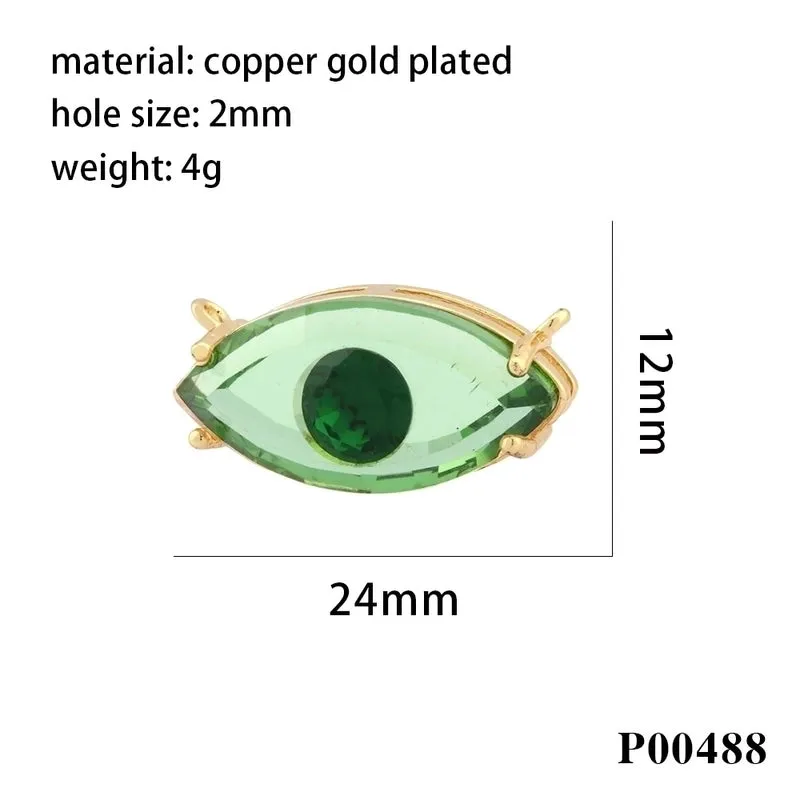 1 Piece Ig Style Shiny Devil's Eye Copper Plating Inlay Pendant Jewelry Accessories