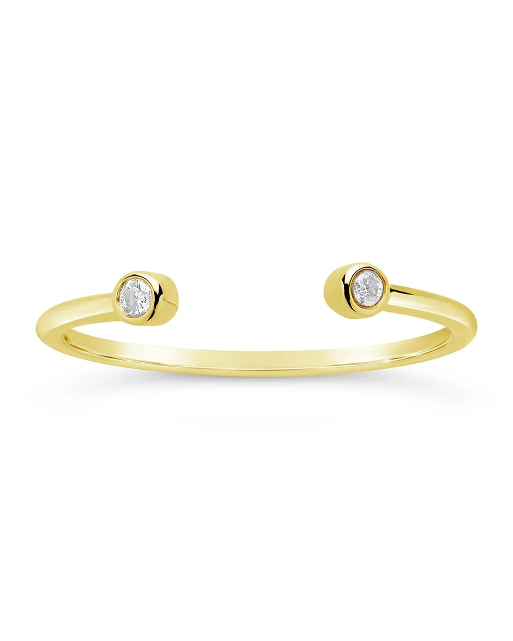 14K Gold Bezel Diamond Open Band Ring