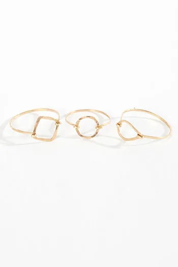 14K Gold Multi Shaped Small Frame Rings