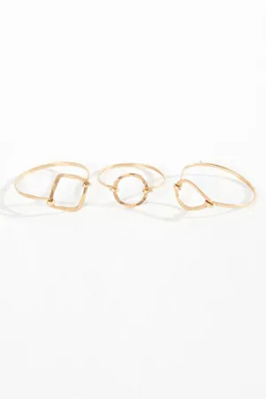 14K Gold Multi Shaped Small Frame Rings