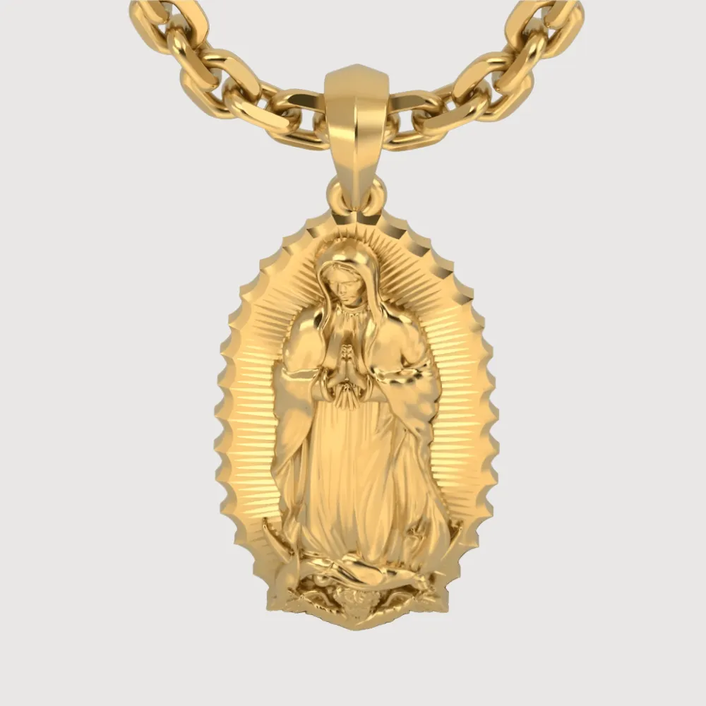 14k Gold Virgen de Guadalupe Pendant