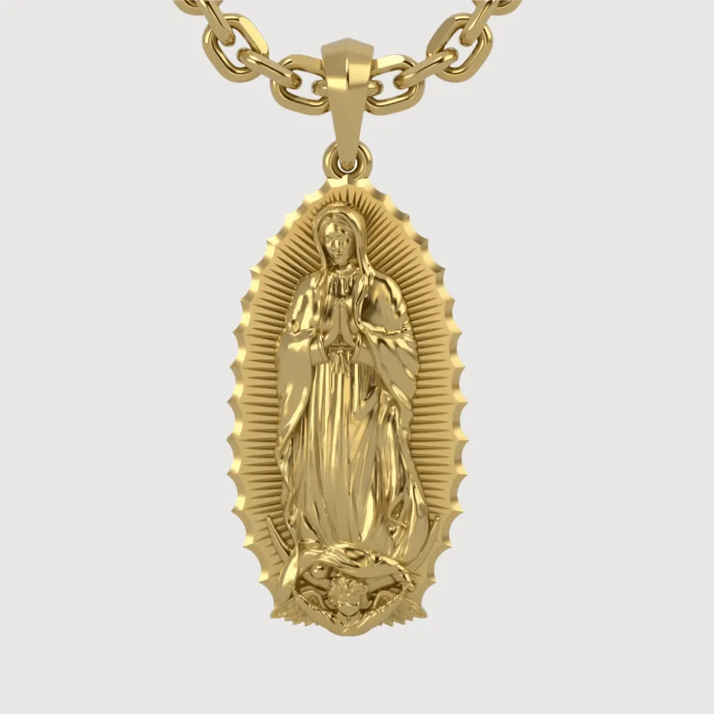 14k Gold Virgen de Guadalupe Pendant