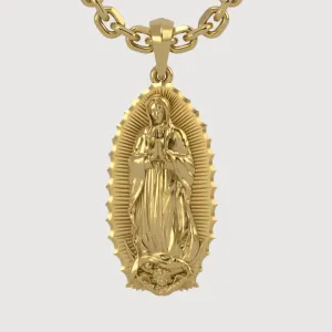 14k Gold Virgen de Guadalupe Pendant