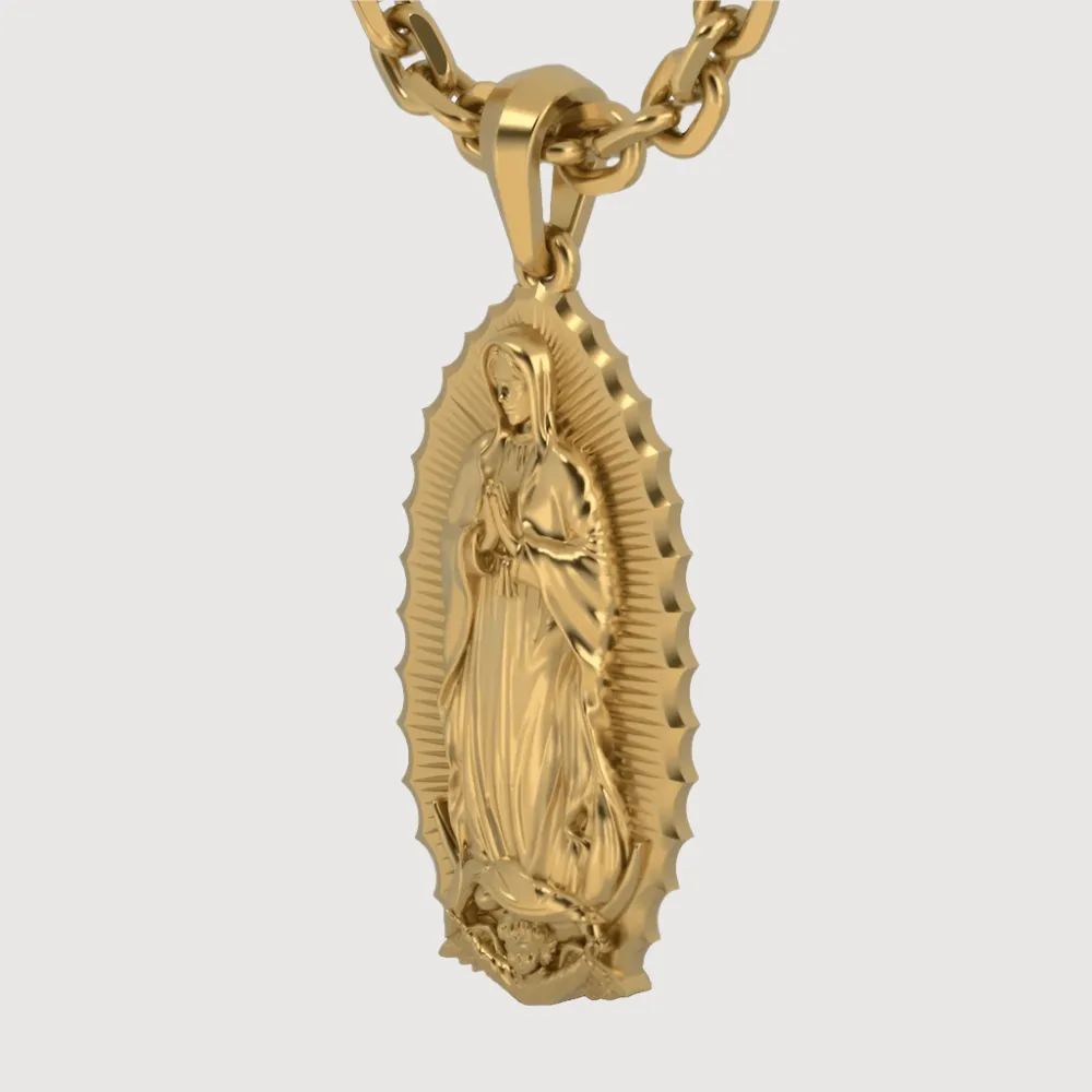 14k Gold Virgen de Guadalupe Pendant