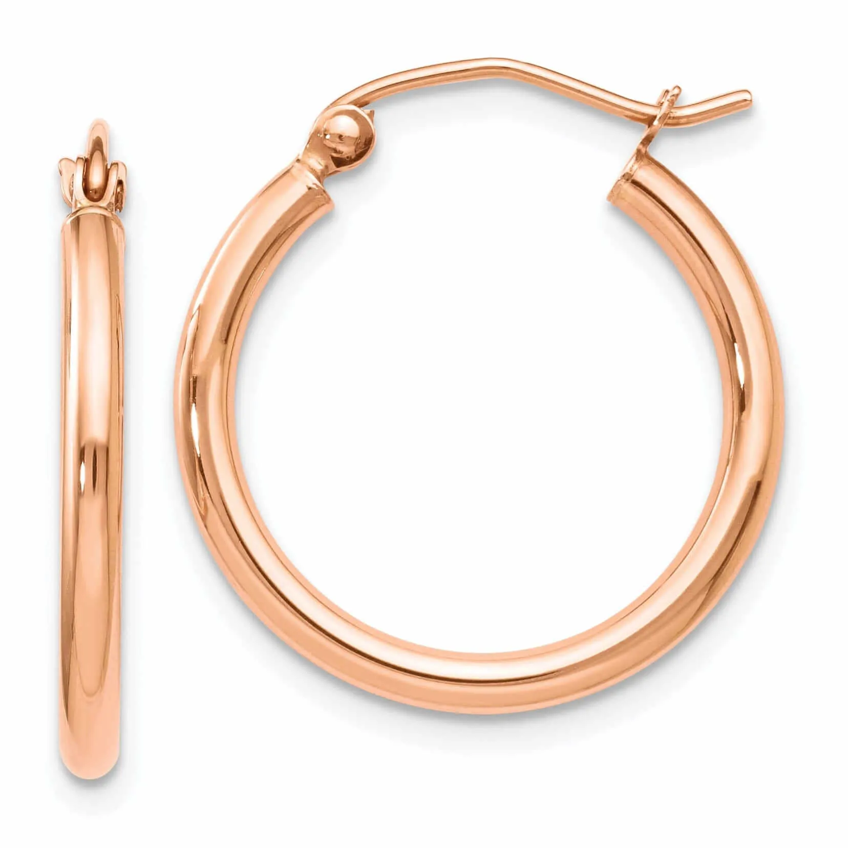 14k Rose Gold 2mm Hoop Earrings