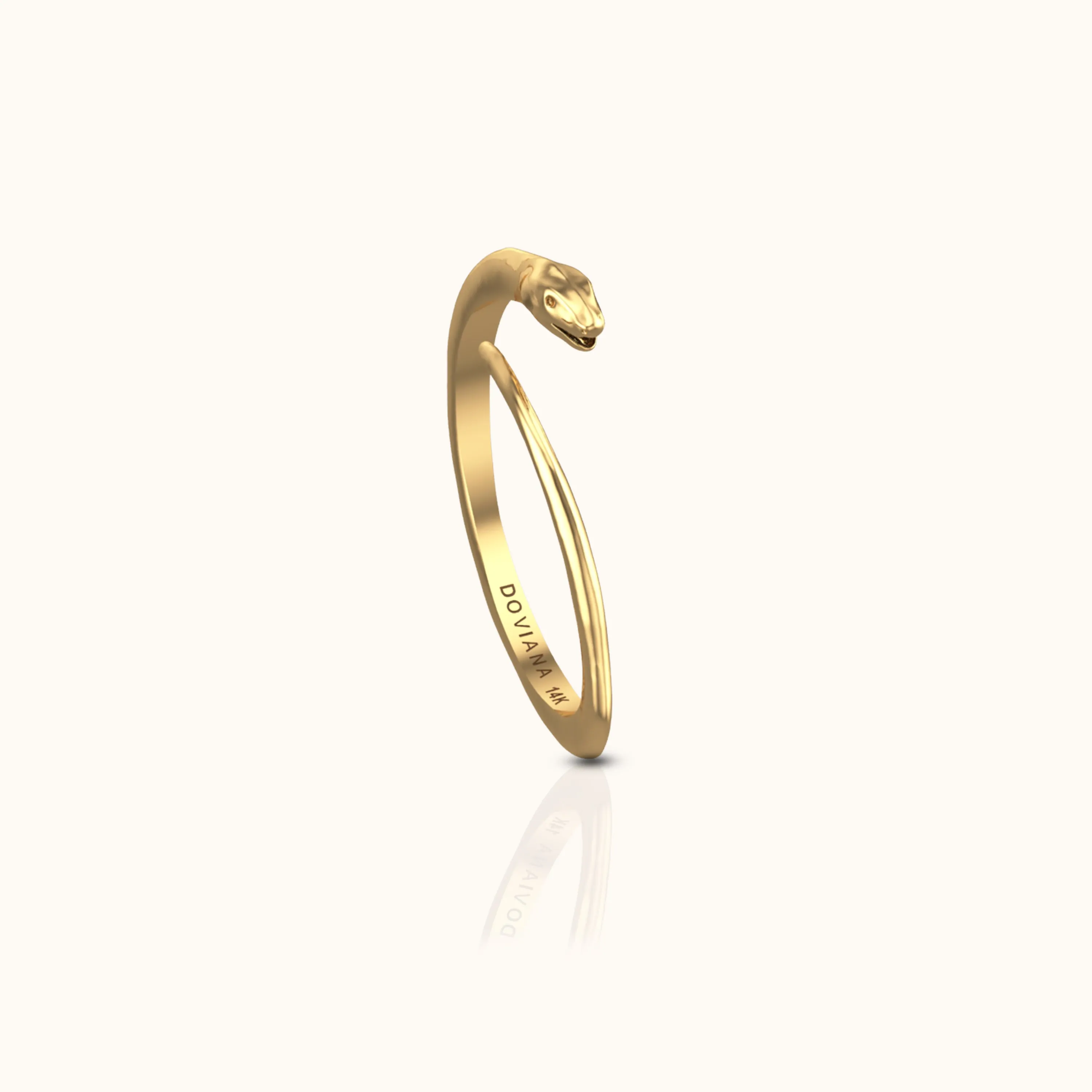 14K Solid Gold Eternal Snake Wrap Ring