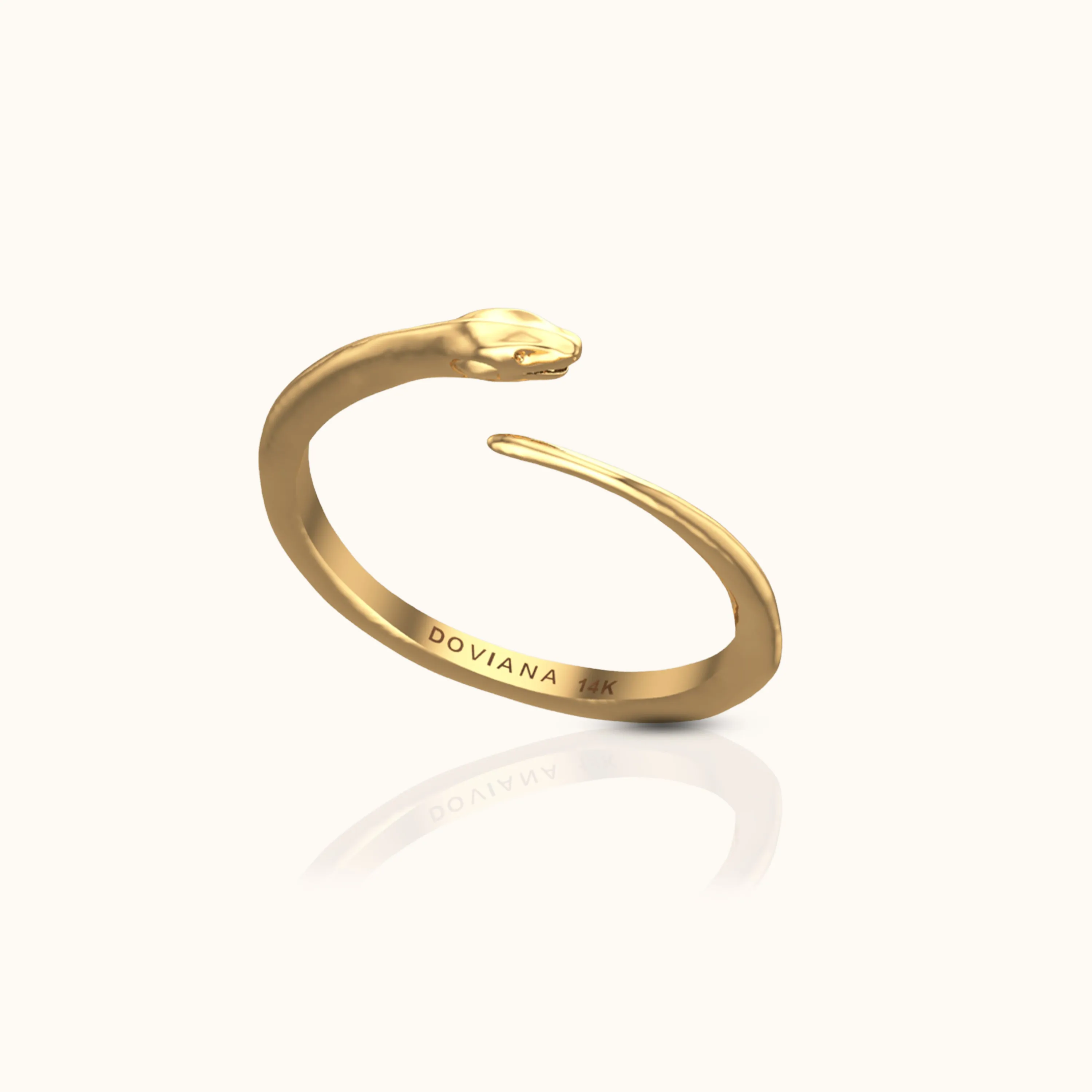 14K Solid Gold Eternal Snake Wrap Ring