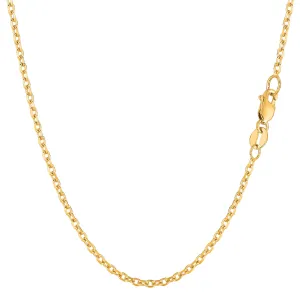 14k Yellow Gold Cable Link Chain Necklace, 1.9mm