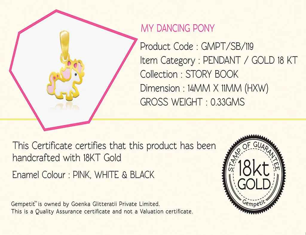 18K Gold The Dancing Pony Pendant <br> Storybook Collection