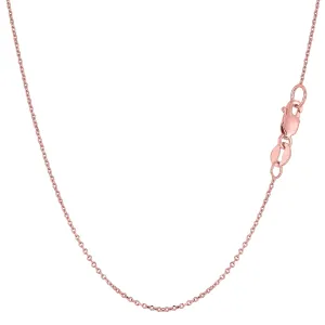 18k Rose Gold Cable Link Chain Necklace, 1.5mm