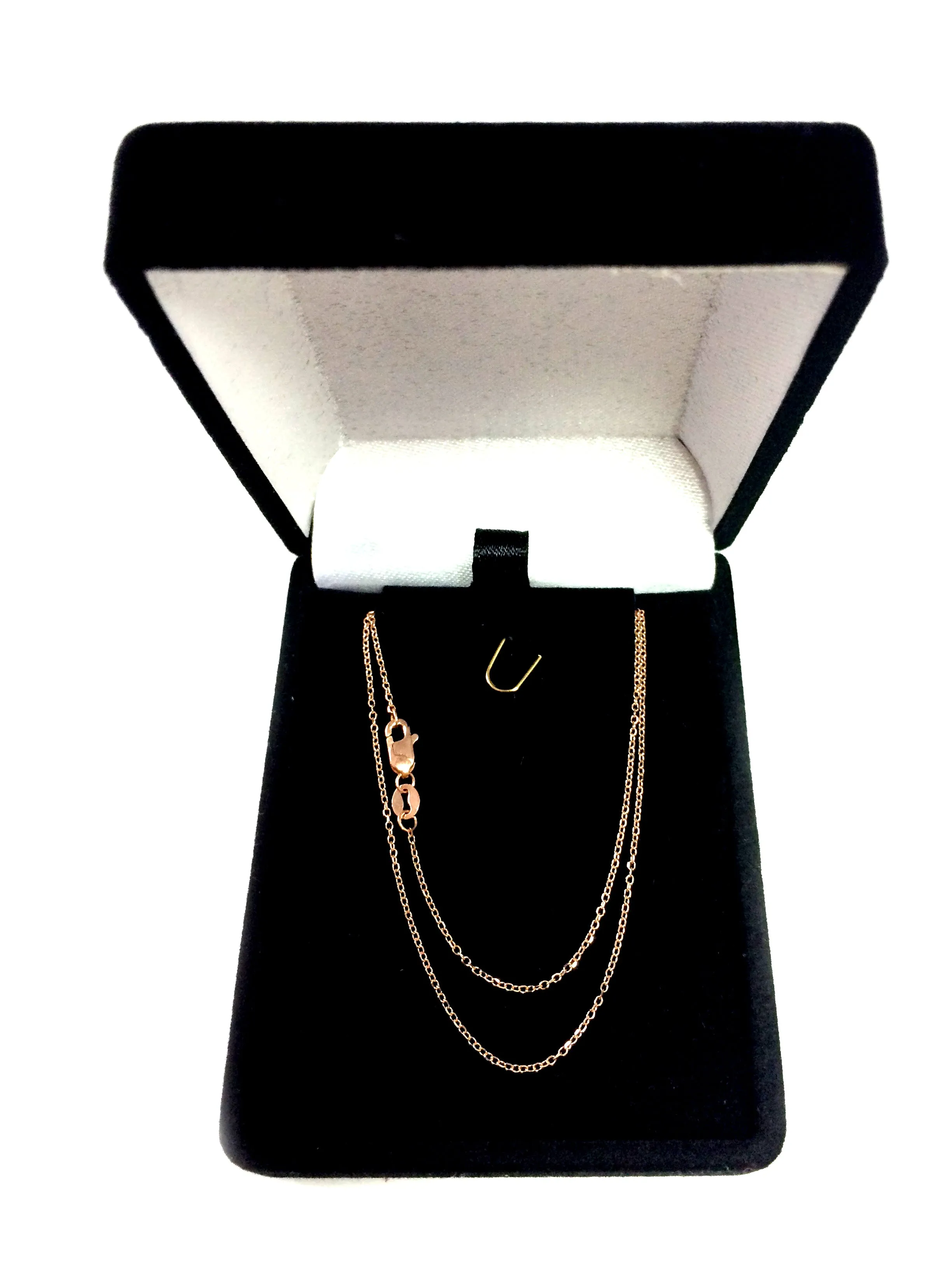 18k Rose Gold Cable Link Chain Necklace, 1.5mm