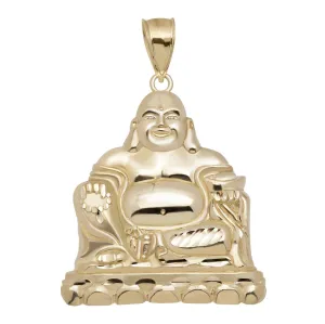 2 1/2" Happy Buddha Pendant Charm 10K Yellow Gold