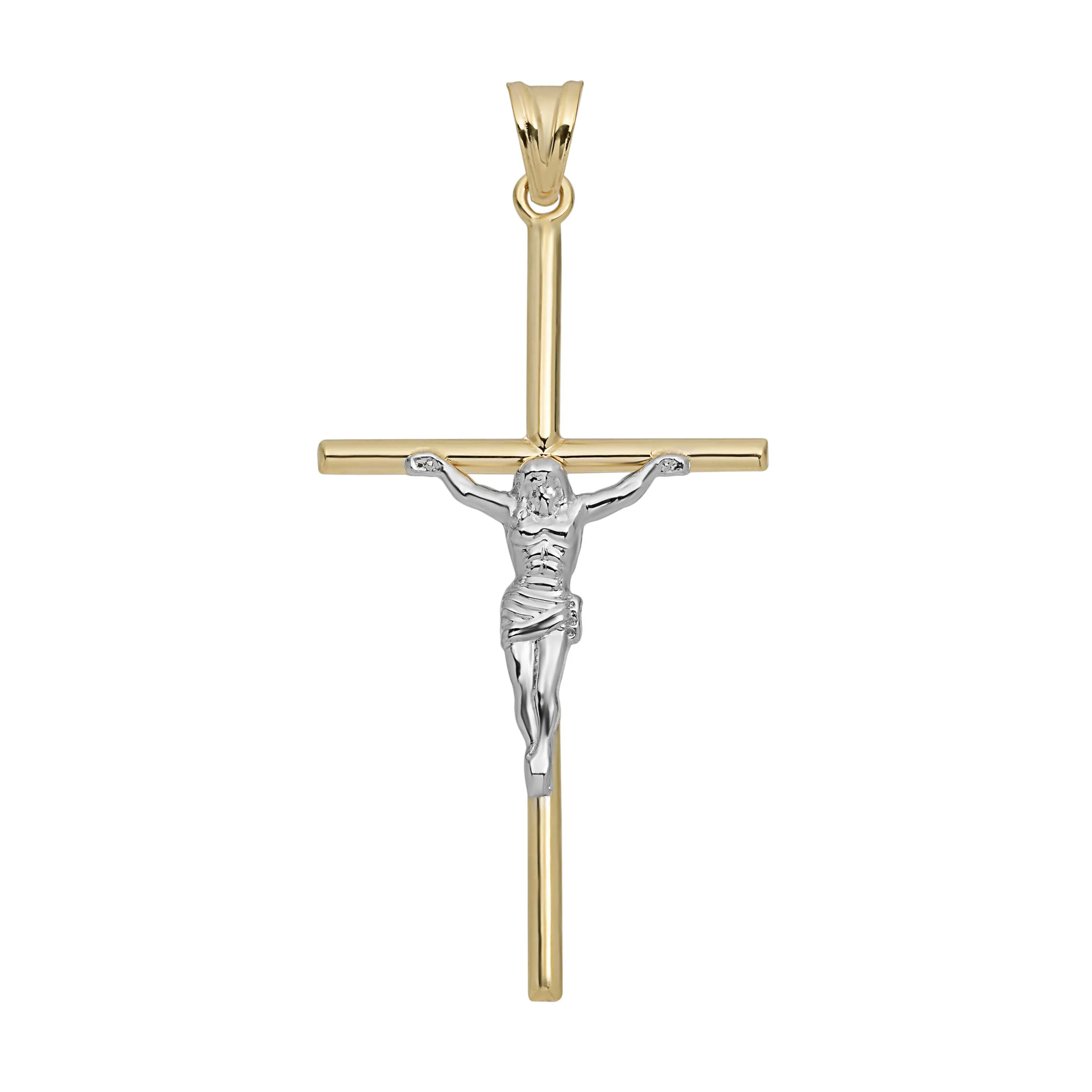 2 1/4" Jesus Crucifix Cross Pendant 10K Yellow Gold