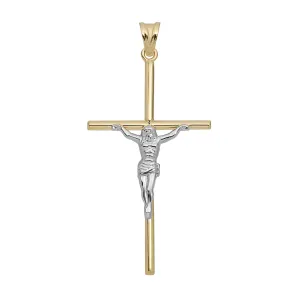 2 1/4" Jesus Crucifix Cross Pendant 10K Yellow Gold