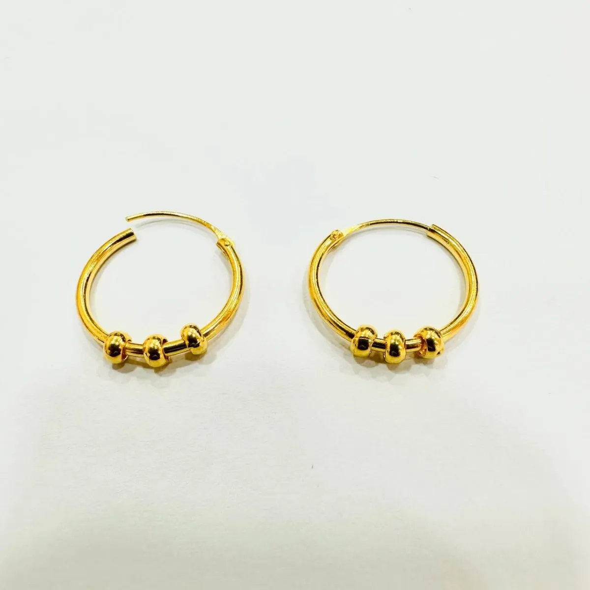 22k / 916 Gold Ball Loop Earring by Best Gold Shop