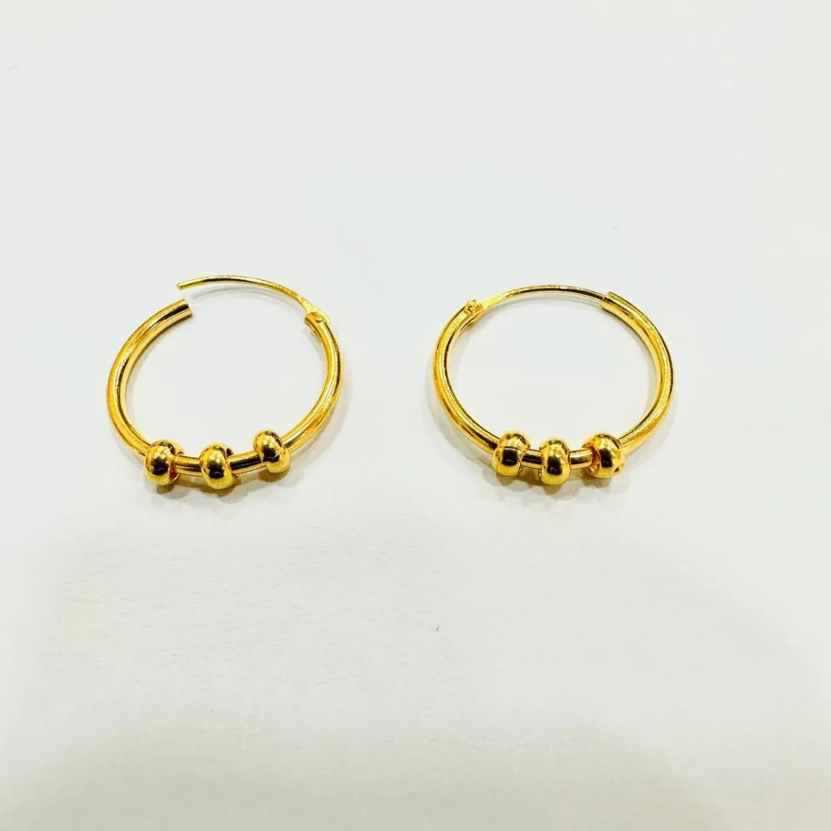 22k / 916 Gold Ball Loop Earring by Best Gold Shop