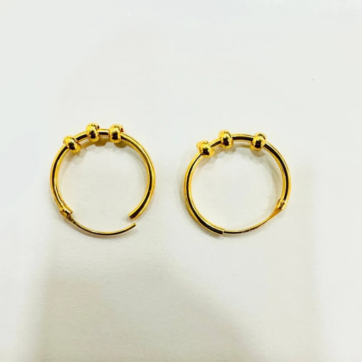 22k / 916 Gold Ball Loop Earring by Best Gold Shop