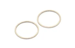 23mm Circle Connectors - 24 Antique Silver Plated Brass Circle Connectors (23x1x1mm) A3834