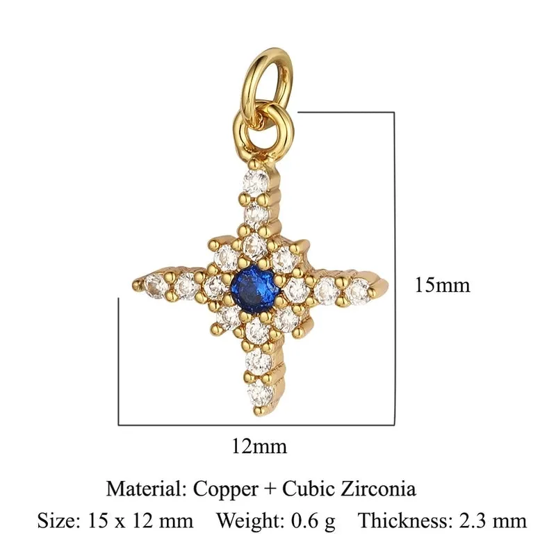 3 Pieces Shiny Clouds Tassel Copper Plating Inlay Zircon 18k Gold Plated Charms Jewelry Accessories