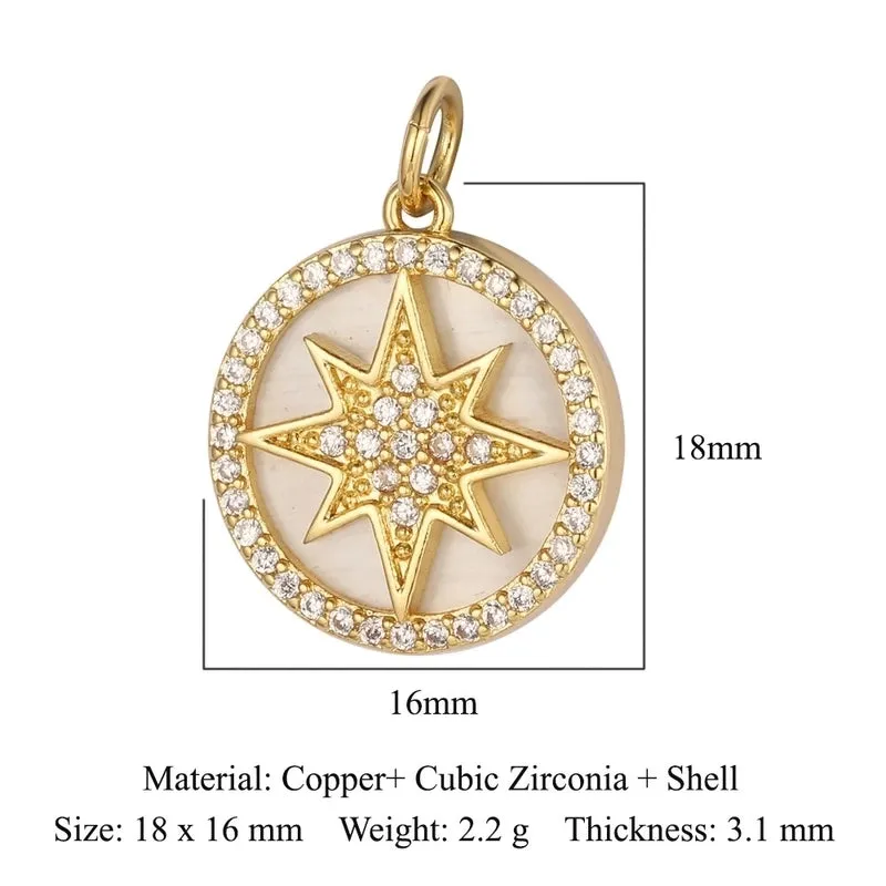 3 Pieces Shiny Clouds Tassel Copper Plating Inlay Zircon 18k Gold Plated Charms Jewelry Accessories