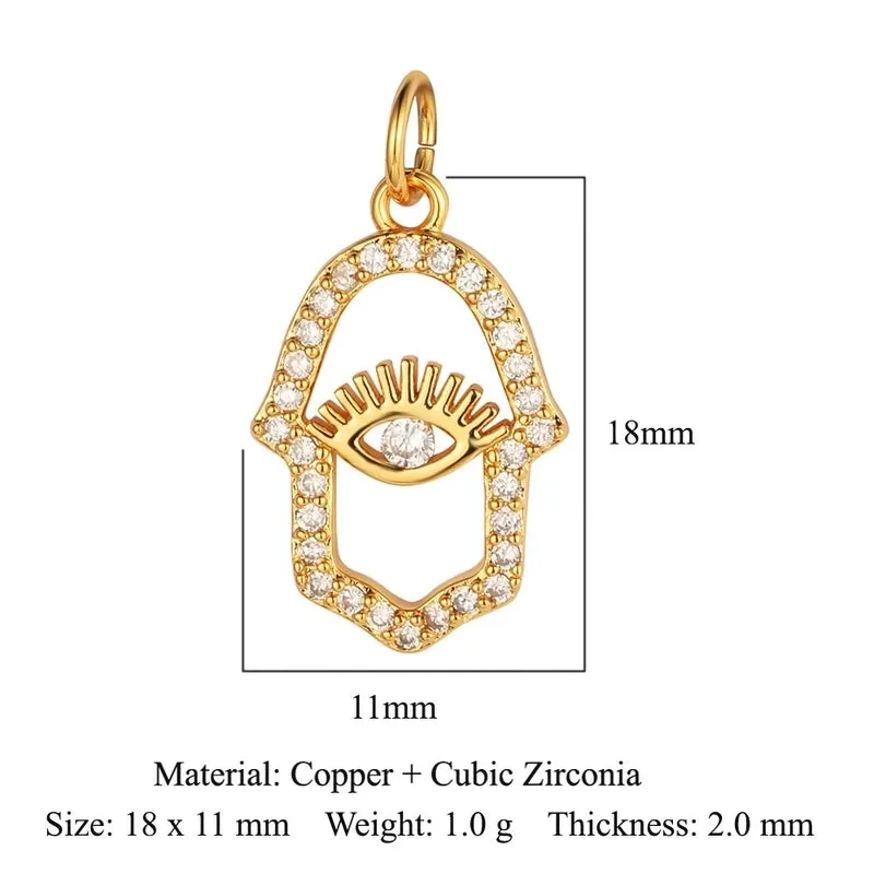 3 Pieces Shiny Clouds Tassel Copper Plating Inlay Zircon 18k Gold Plated Charms Jewelry Accessories