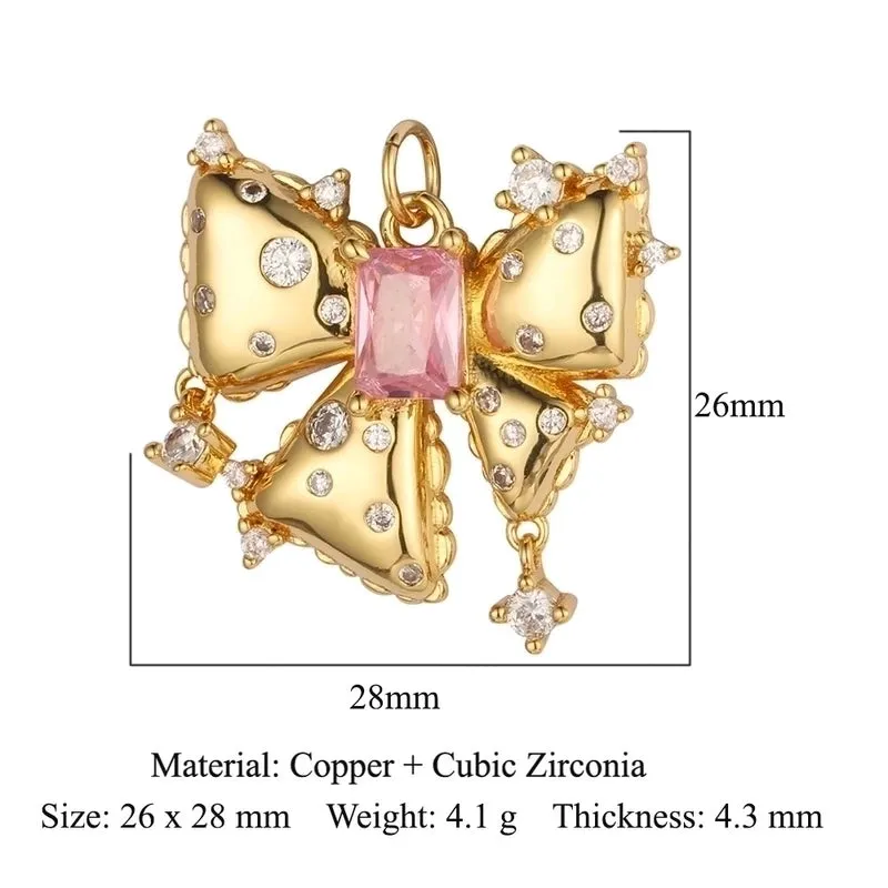 3 Pieces Shiny Clouds Tassel Copper Plating Inlay Zircon 18k Gold Plated Charms Jewelry Accessories