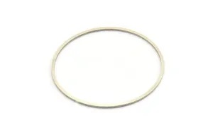 52mm Circle Connectors - 6 Antique Silver Plated Brass Circle Connectors (52x1.3x1mm) A6095 H0201