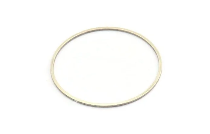 52mm Circle Connectors - 6 Antique Silver Plated Brass Circle Connectors (52x1.3x1mm) A6095 H0201