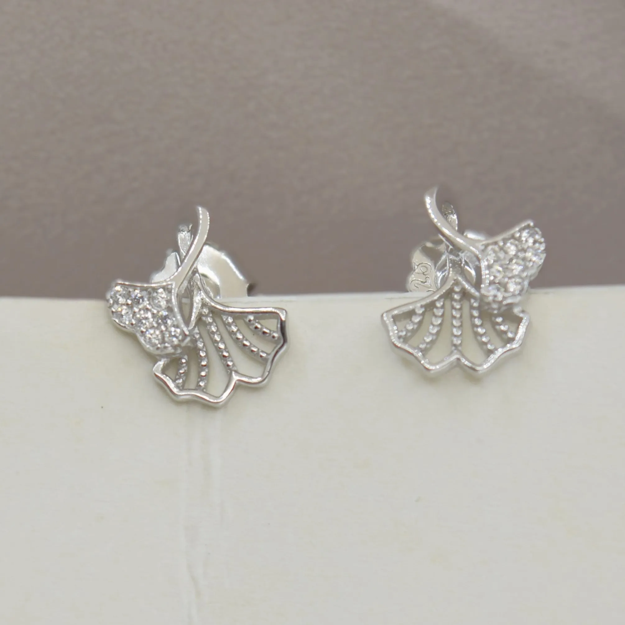 925 Silver Ginkgo Leaf Earrings for Women