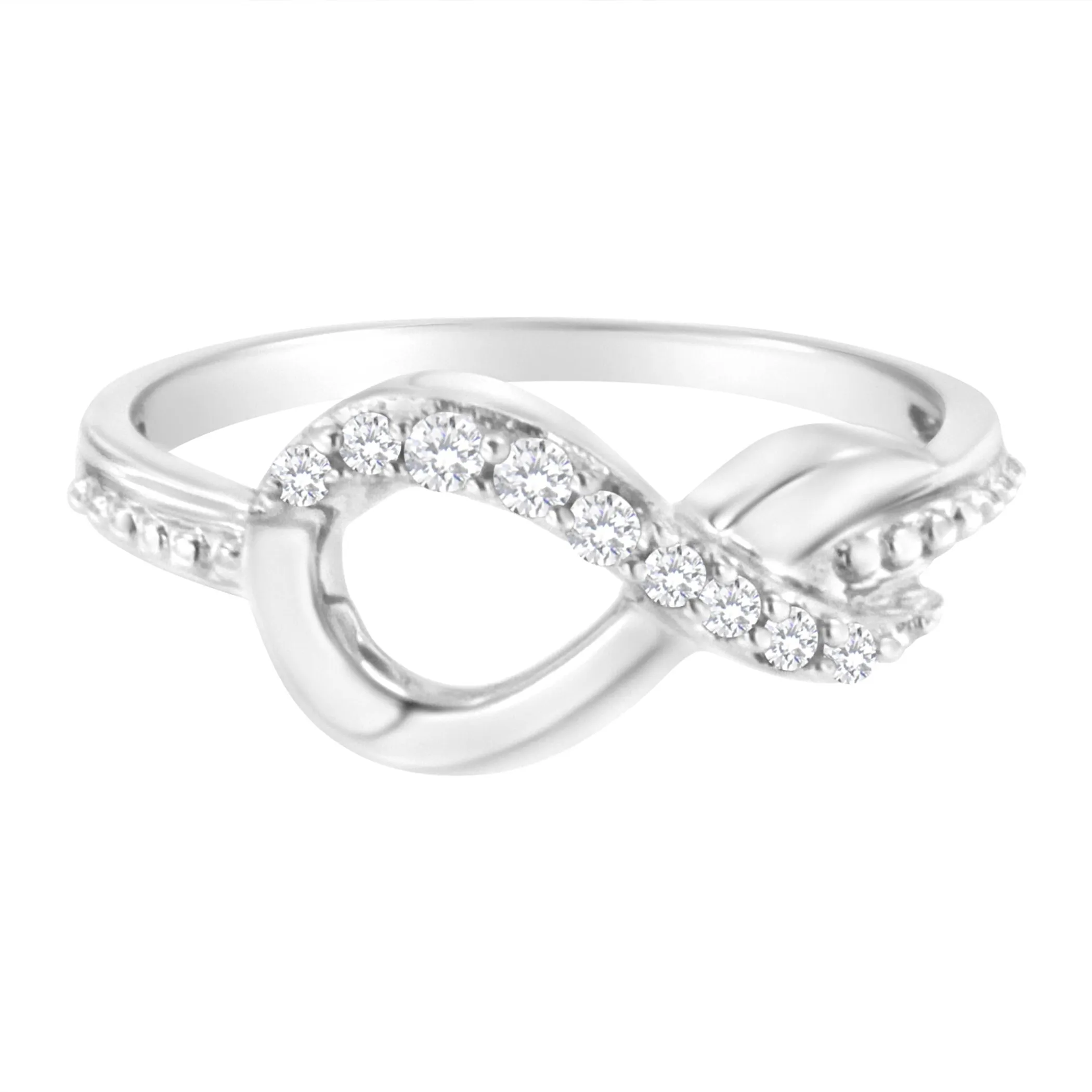 .925 Sterling Silver 1/6 ct. cttw Diamond Infinity Bypass Ring (H-I Clarity, I2-I3 Color)