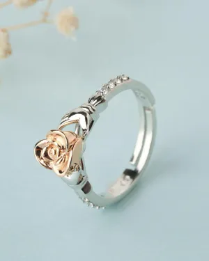 925 Sterling Silver Beautiful Rose Ring R01585