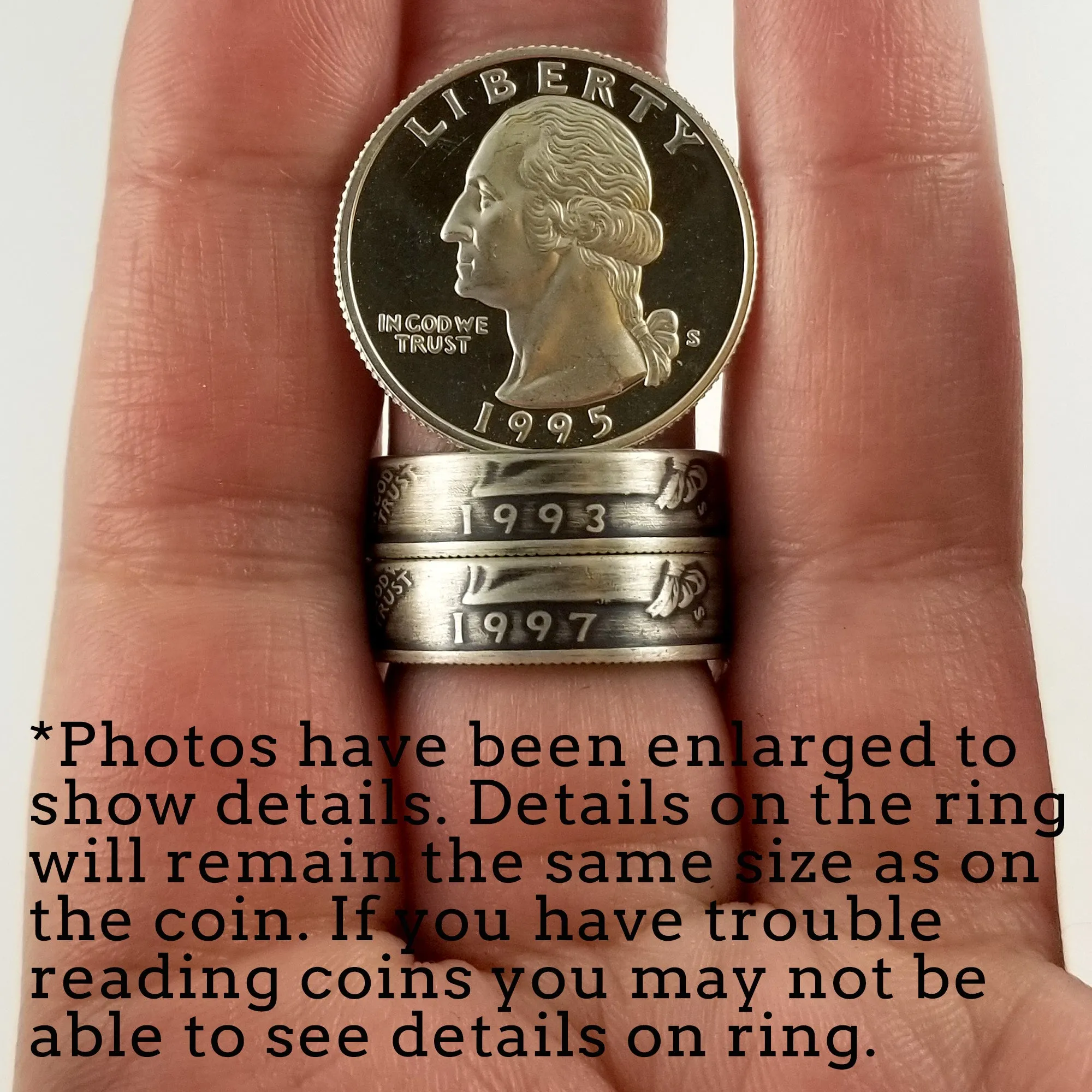 99.9% Fine Silver 2021 Washington Quarter Ring