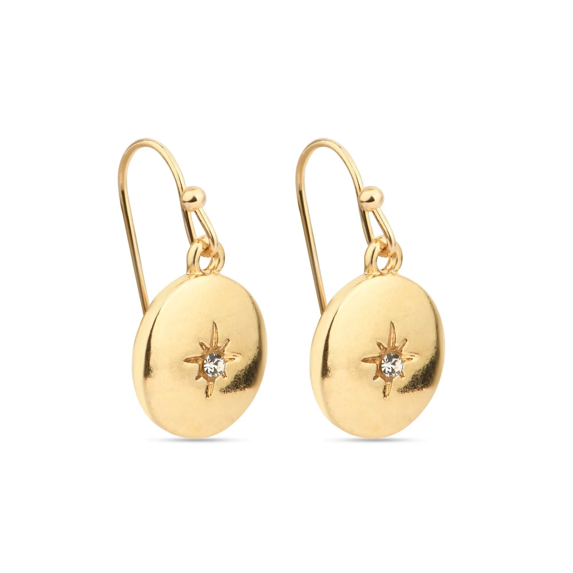 Accessorize London Women's Starburst Disc Short Drop Earrings