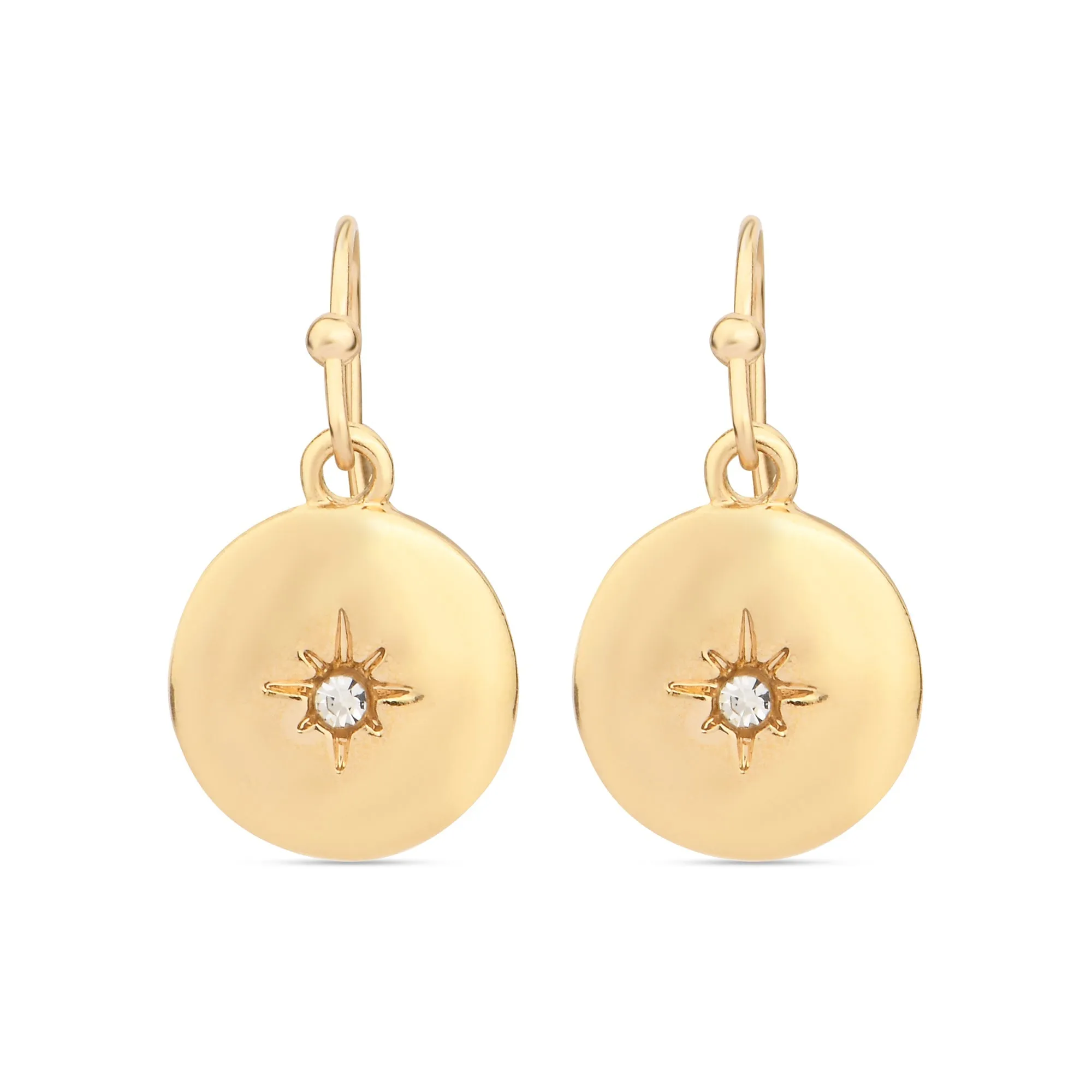 Accessorize London Women's Starburst Disc Short Drop Earrings