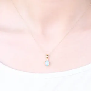 Adalynn 10K Yellow Gold Oval-Cut Natural African Opal Pendant