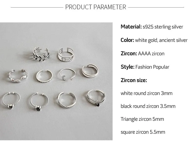 Adjustable Fashion Vintage Personality 925 Silver Rings For Women