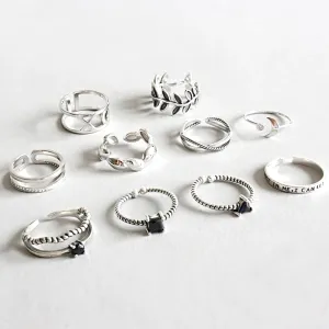 Adjustable Fashion Vintage Personality 925 Silver Rings For Women