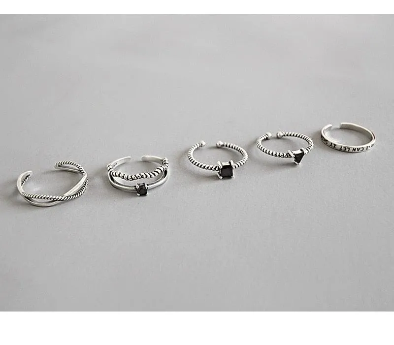 Adjustable Fashion Vintage Personality 925 Silver Rings For Women