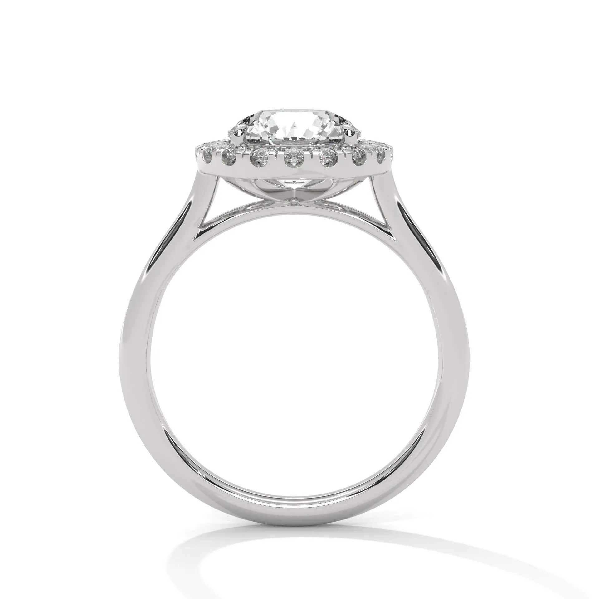 Agnes 2 Carat Solitaire Silver Ring White Gold