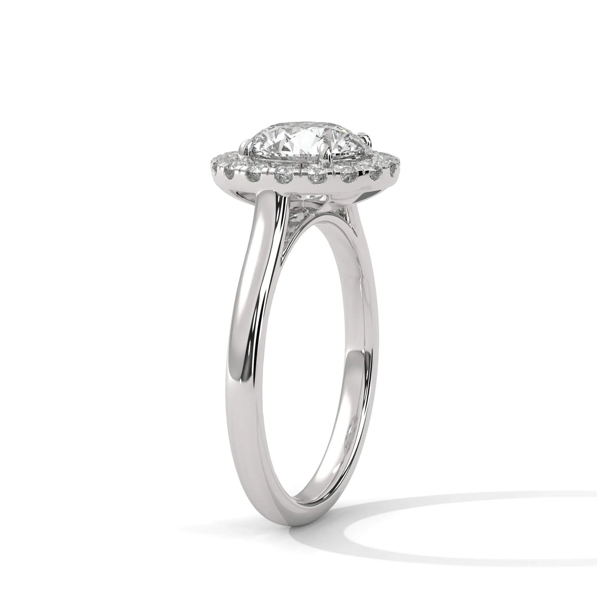 Agnes 2 Carat Solitaire Silver Ring White Gold