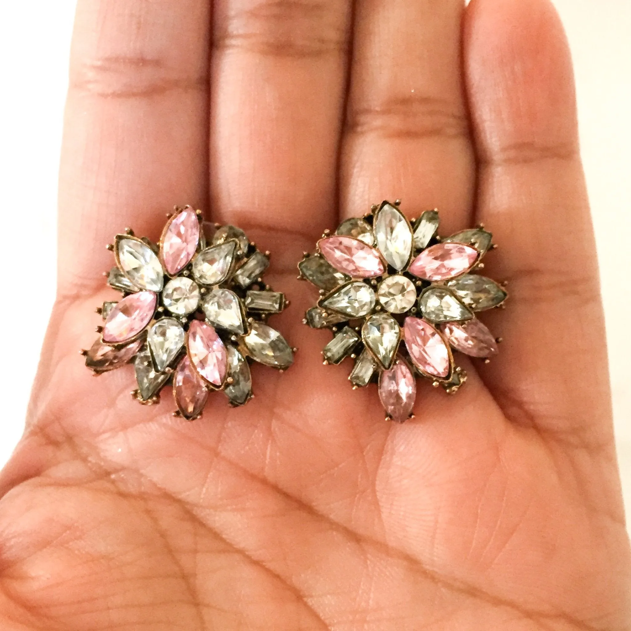 ALISSA Pink & Gold Stud Earrings