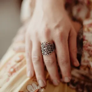 Anatolian Boho Ring - "Filigree Flower"